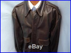 Vintage Avirex A-2 Brown Leather Us Army Air Forces Flight Bomber Jacket XL