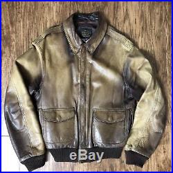 Vintage Avirex Leather Jacket Flight Bomber A-2 US Army Air Forces ...