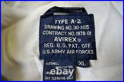 Vintage Avirex Men's Flight Bomber Jacket TYPE A-2 US Army Air Forces Pin-Up
