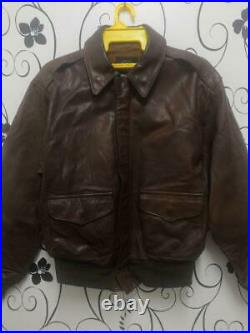 Vintage Avirex Type A-2 Genuine Leather Flight Jacket U. S Army Air Forces Rare