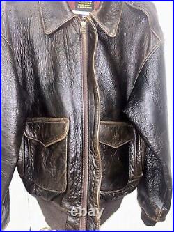 Vintage Avirex Type A-2 Leather Bomber Jacket Size Medium US Army Air Forces