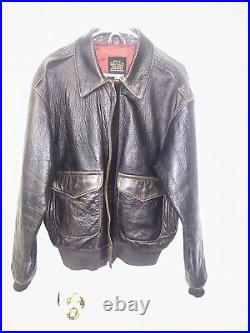 Vintage Avirex Type A-2 Leather Bomber Jacket Size Medium US Army Air Forces