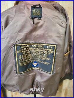 Vintage Avirex Type A-2 Leather Flight Jacket Large US Army Air Force DISTRESSED