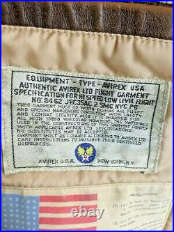 Vintage Avirex Type A-2 US Army Air Force Leather Flight Jacket coat sz M Bomber
