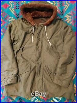 Vintage B-11 1943 Wwii Us Army Air Force Alpaca Lined Parka Jacket Size 42
