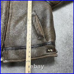 Vintage B-3 US Army Air Force Shearling Leather Aviation Jacket Large Coat Pilot