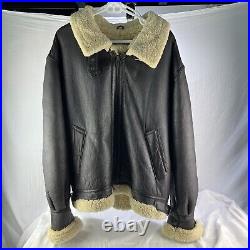 Vintage B-3 US Army Air Force Shearling Leather Aviation Jacket Pilot NICE Sz 56