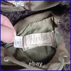 Vintage B-9 Parka Military Flight Jacket Mens Large US Army Air Force Quilted