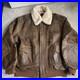 Vintage-B-McCoys-A-2-Flight-Bomber-Jacket-Brown-US-Army-Air-Force-XXL-Fur-Collar-01-zw