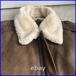 Vintage B-McCoys A-2 Flight Bomber Jacket Brown US Army Air Force XXL Fur Collar