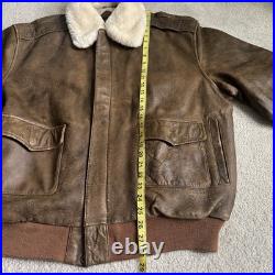 Vintage B-McCoys A-2 Flight Bomber Jacket Brown US Army Air Force XXL Fur Collar