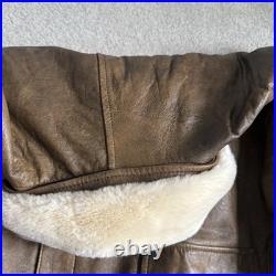 Vintage B-McCoys A-2 Flight Bomber Jacket Brown US Army Air Force XXL Fur Collar