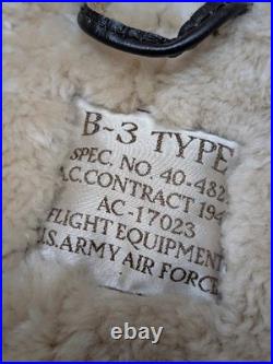 Vintage B3 sheepskin SHEARLING leather jacket XL us army AIR FORCE flight USAF