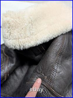 Vintage B3 sheepskin SHEARLING leather jacket XL us army AIR FORCE flight USAF