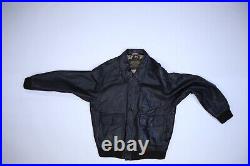 Vintage Brown US Army Air Force Jacket Type A-2 Flyers Leather Jacket Mens L