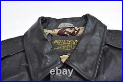 Vintage Brown US Army Air Force Jacket Type A-2 Flyers Leather Jacket Mens L