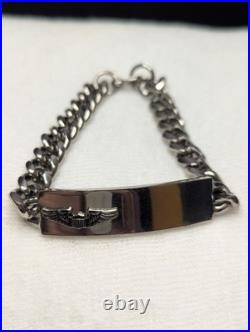 Vintage Crest Craft US Army Air Force Wings Bracelet Nickel Silver-Military