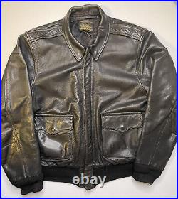 Vintage Gibson & Barnes US Army Air Force Type A-2 Leather Bomber Jacket Sz. 42R