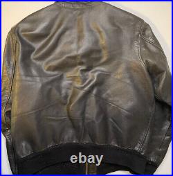 Vintage Gibson & Barnes US Army Air Force Type A-2 Leather Bomber Jacket Sz. 42R