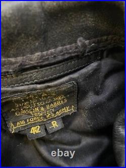 Vintage Gibson & Barnes US Army Air Force Type A-2 Leather Bomber Jacket Sz. 42R