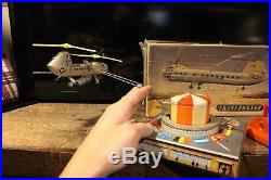 Vintage In Box Biller Tin Wind Up Army Us Air Force Helicopter Military Toy