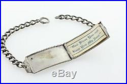 Vintage LOCKETAG Sterling Silver WWII US ARMY Air Force Locket ID Bracelet- 7.5