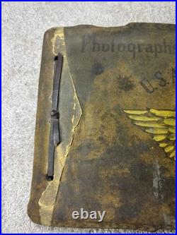 Vintage Leather Front US Army Air Forces USAAF Photo Album- 60 Pictures Included