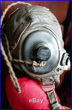 Vintage Original U. S. WWII Army Air Force Aviator Flight Helmet Set