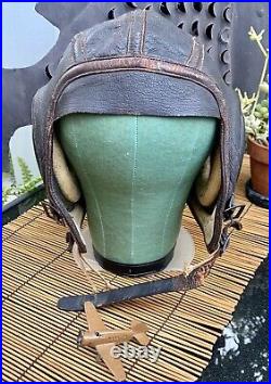Vintage Rare Slote & Klien U. S. Army Air Force Leather Flight Cap Original