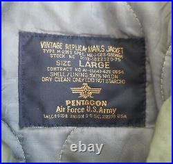 Vintage Replica PENTAGON US Army Air Force Bomber Flight Man's Jacket Size L