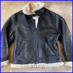 Vintage Sheepskin Air Force JKT U. S Army Flight Jacket Coat TYPE B-3 Leather