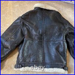 Vintage Sheepskin Air Force JKT U. S Army Flight Jacket Coat TYPE B-3 Leather