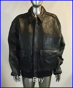Vintage, TYPE A-2 U. S. ARMY Flyer's AIR FORCE Leather Bomber Jacket, Avirex, L