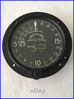 Vintage Tycos Type C Military Aircraft Altimeter US Army 1920s