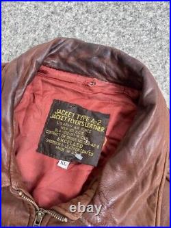 Vintage Type A-2 Flyer's Leather Jacket Us Army Air Force Made In USA