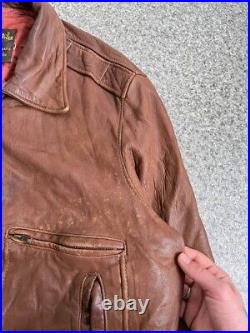 Vintage Type A-2 Flyer's Leather Jacket Us Army Air Force Made In USA