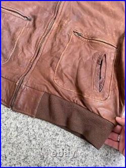 Vintage Type A-2 Flyer's Leather Jacket Us Army Air Force Made In USA