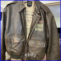 Vintage Type A2 Avirex Leather Army Air Force Wild Child Jacket