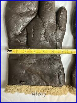 Vintage U. S. Army Air Force Leather Gunner Gloves Mitten A-9A Small WWII