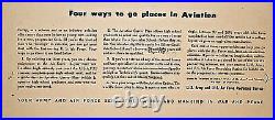 Vintage U. S. Army Air Force Original Hand Colored Advertisement Poster Artwork