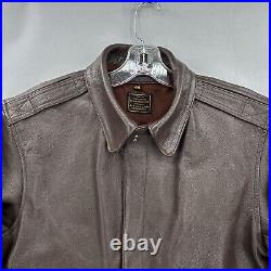 Vintage US Air Force Jacket Type A2 Pilot Leather Mens 44 Brown Brabander Army
