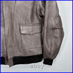 Vintage US Air Force Jacket Type A2 Pilot Leather Mens 44 Brown Brabander Army