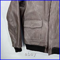 Vintage US Air Force Jacket Type A2 Pilot Leather Mens 44 Brown Brabander Army