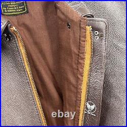 Vintage US Air Force Jacket Type A2 Pilot Leather Mens 44 Brown Brabander Army
