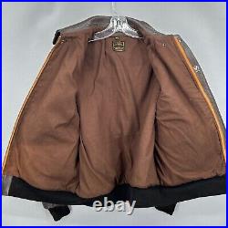 Vintage US Air Force Jacket Type A2 Pilot Leather Mens 44 Brown Brabander Army