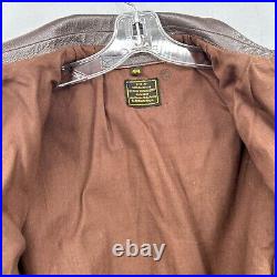 Vintage US Air Force Jacket Type A2 Pilot Leather Mens 44 Brown Brabander Army