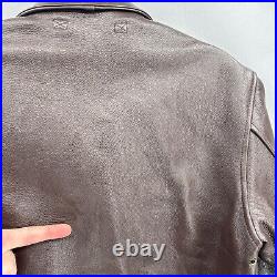 Vintage US Air Force Jacket Type A2 Pilot Leather Mens 44 Brown Brabander Army