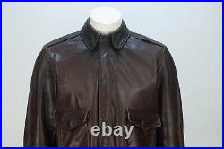 Vintage US Army Air Force Type A-2 Leather Flight Brown Bomber Jacket 40 Scovill