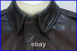 Vintage US Army Air Force Type A-2 Leather Flight Brown Bomber Jacket 40 Scovill