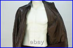 Vintage US Army Air Force Type A-2 Leather Flight Brown Bomber Jacket 40 Scovill